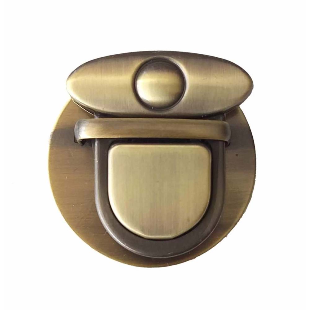 Çanta Aksesuar Açık Antik Renk 5 Cm Yuvarlak Kilit