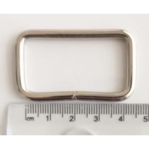 Çanta Aksesuar Dikdörtgen Halka 4 Cm Gümüş