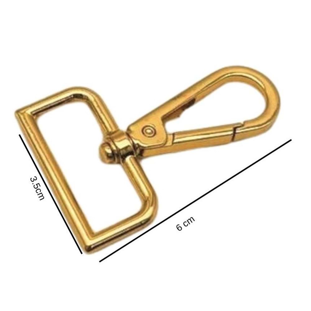 Çanta Aksesuar 3.5 cm Light Gold Renk Kanca 1 Adet