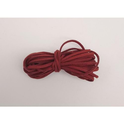 Çanta Aksesuar 5 metre Bordo Nubuk Deri İp No:13