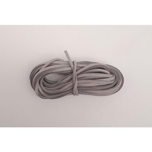 Çanta Aksesuar 5 metre Açık Gri Nubuk Deri İp No:16