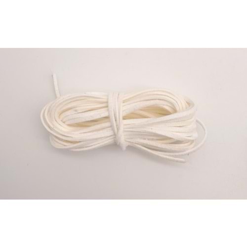 Çanta Aksesuar 5 metre Beyaz Nubuk Deri İp No:18