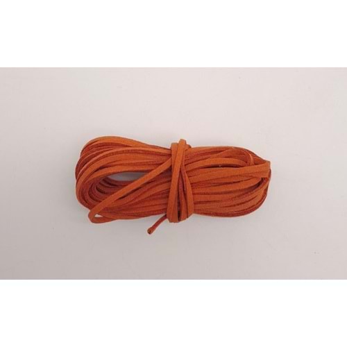 Çanta Aksesuar 5 metre Kiremit Renk Nubuk Deri İp No:20