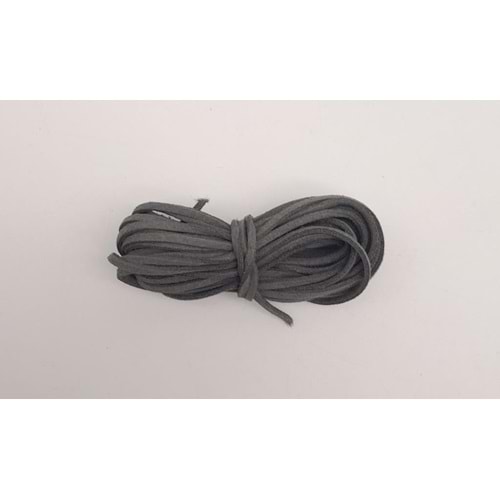 Çanta Aksesuar 5 metre Gri Nubuk Deri İp No:22