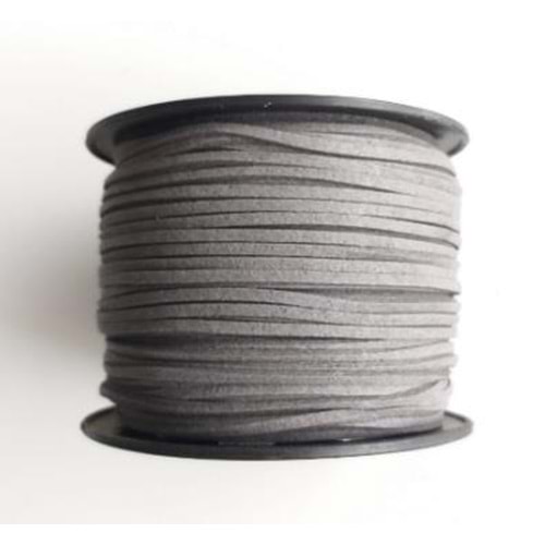 Çanta Aksesuar Nubuk Deri İp Gri No:22