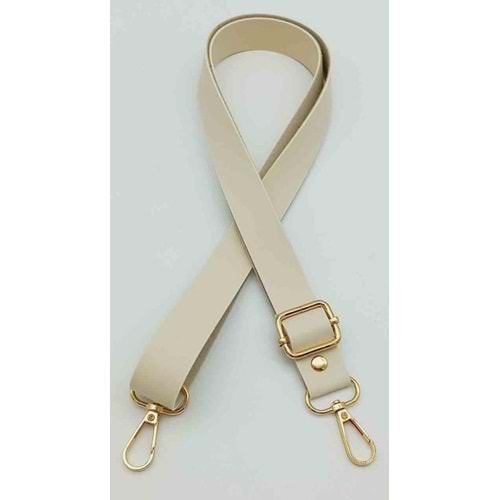 Çanta Aksesuar Suni Deri Ayarlı Çanta Sapı 120X2.4 Cm Krem Light Gold Metal