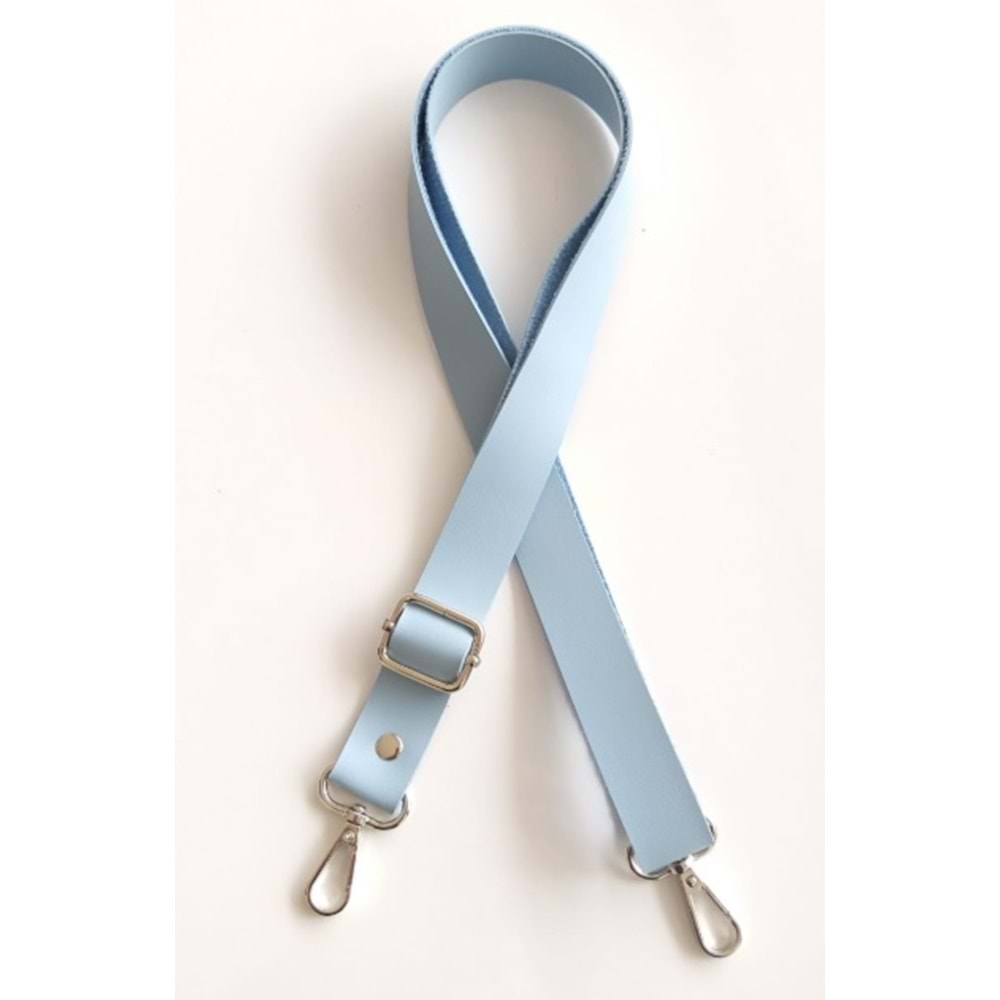 Çanta Aksesuar Suni Deri Ayarlı Çanta Sapı 120X2.4 Cm Bebe Mavi