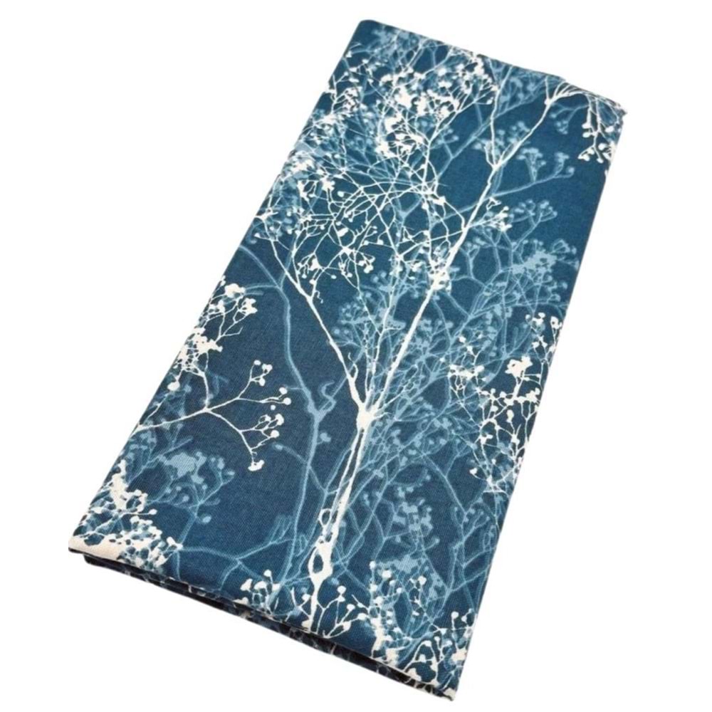 Çanta Aksesuar 90x50 cm Duck Astarlık Kumaş Petrol Yeşil Ağaç Desen