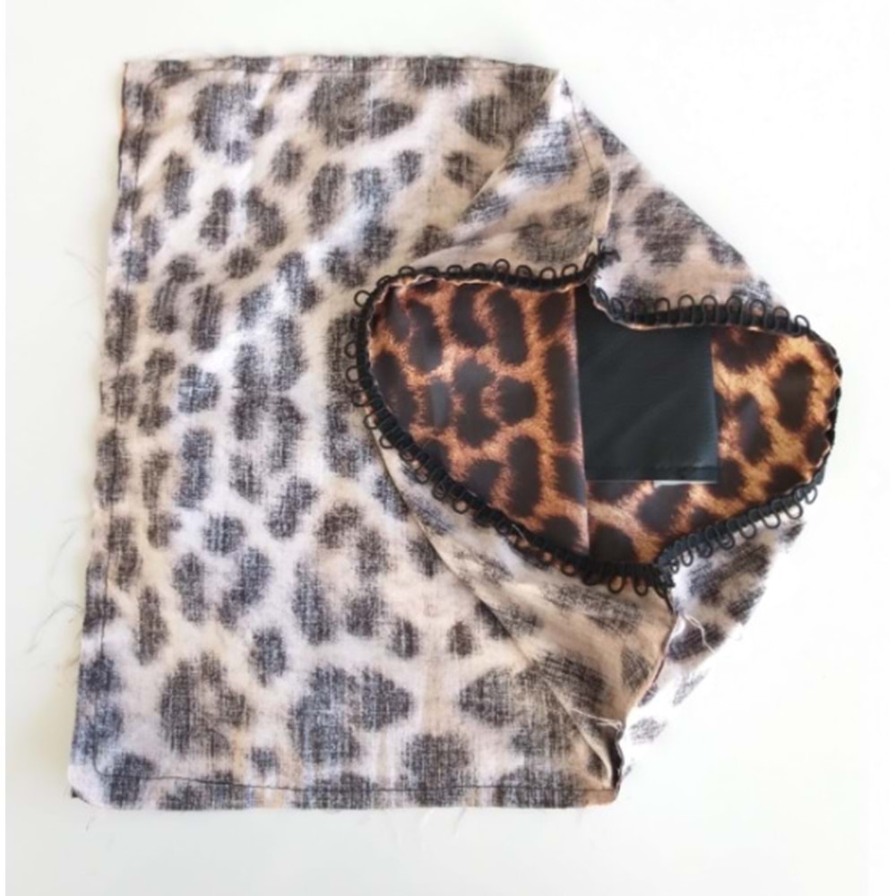 Çanta Aksesuar Fermuarsız 38X38 Cm Dikilmiş Astar Leopar