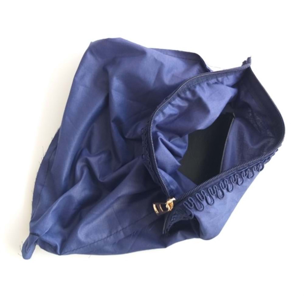 Çanta Aksesuar Lacivert 28X28 Cm, Dikilmiş Halde, Fermuarlı Astar