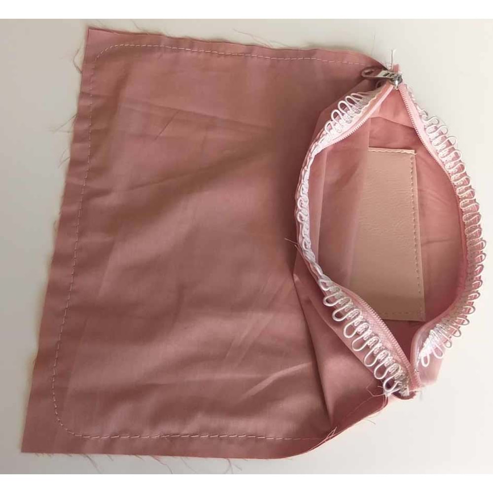 Çanta Aksesuar 28X28 Cm, Sütlü Kahve Renk Dikilmiş Halde, Fermuarlı Astar