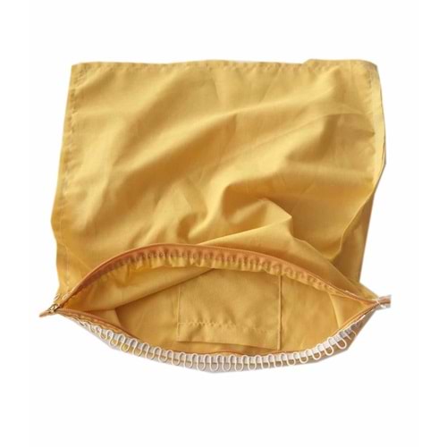 Çanta Aksesuar 38X38 Cm Dikilmiş Halde Fermuarlı Astar Hardal Sarı