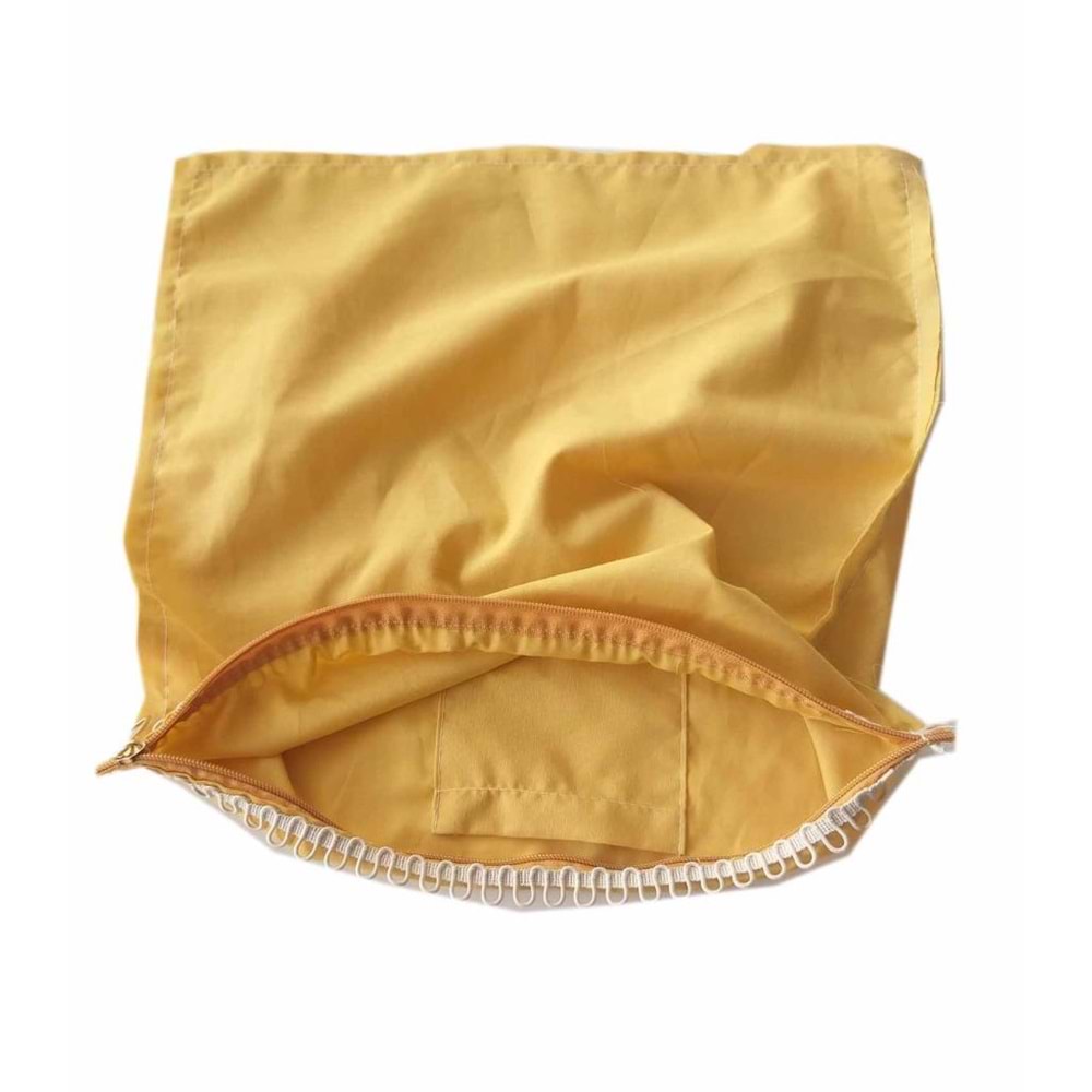 Çanta Aksesuar 28X28 Cm Dikilmiş Halde Fermuarlı Astar Hardal Sarı