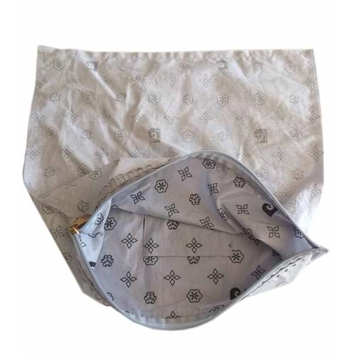 Çanta Aksesuar 38X38 Cm Dikilmiş Fermuarlı Astar Pc Desen Açık Gri