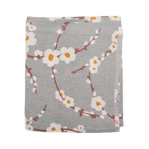 Çanta Aksesuar 80x35 cm Pamuklu Astarlık Kumaş Papatya Desen Gri Renk No:38