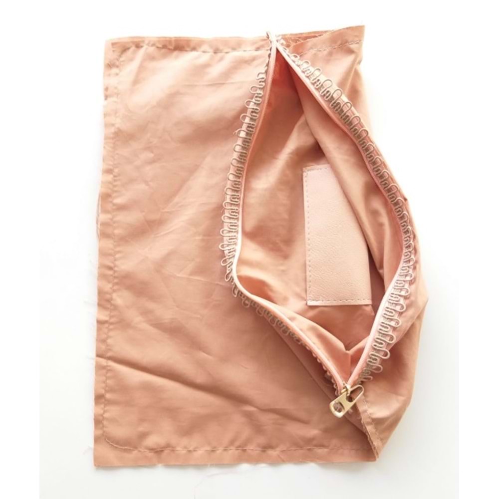 Çanta Aksesuar Sütlü Kahve Renk 38X38 Cm, Dikilmiş Halde, Fermuarlı Astar