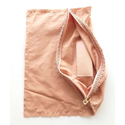 Çanta Aksesuar Sütlü Kahve Renk 38X38 Cm, Dikilmiş Halde, Fermuarlı Astar