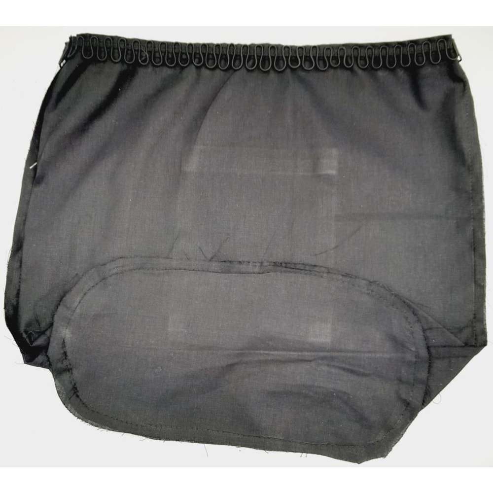 Çanta Aksesuar Siyah 25X12 Cm Oval Tabanlı Dikilmiş Fermuarsız Astar