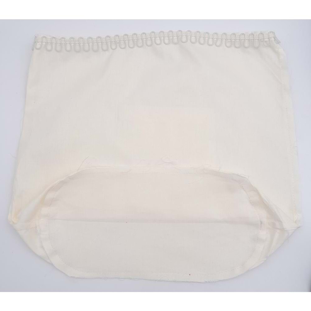 Çanta Aksesuar Krem 25X12 Cm Oval Tabanlı Dikilmiş Fermuarsız Astar