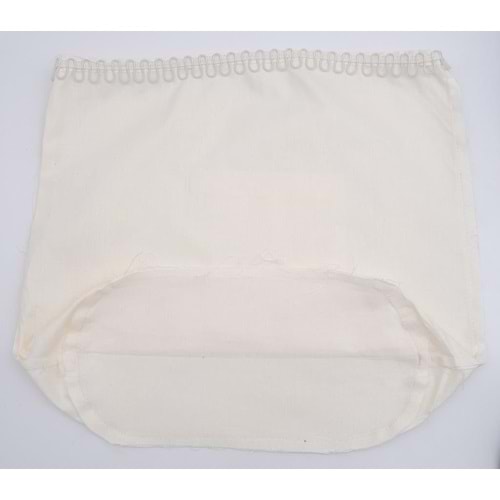 Çanta Aksesuar Krem 25X12 Cm Oval Tabanlı Dikilmiş Fermuarsız Astar