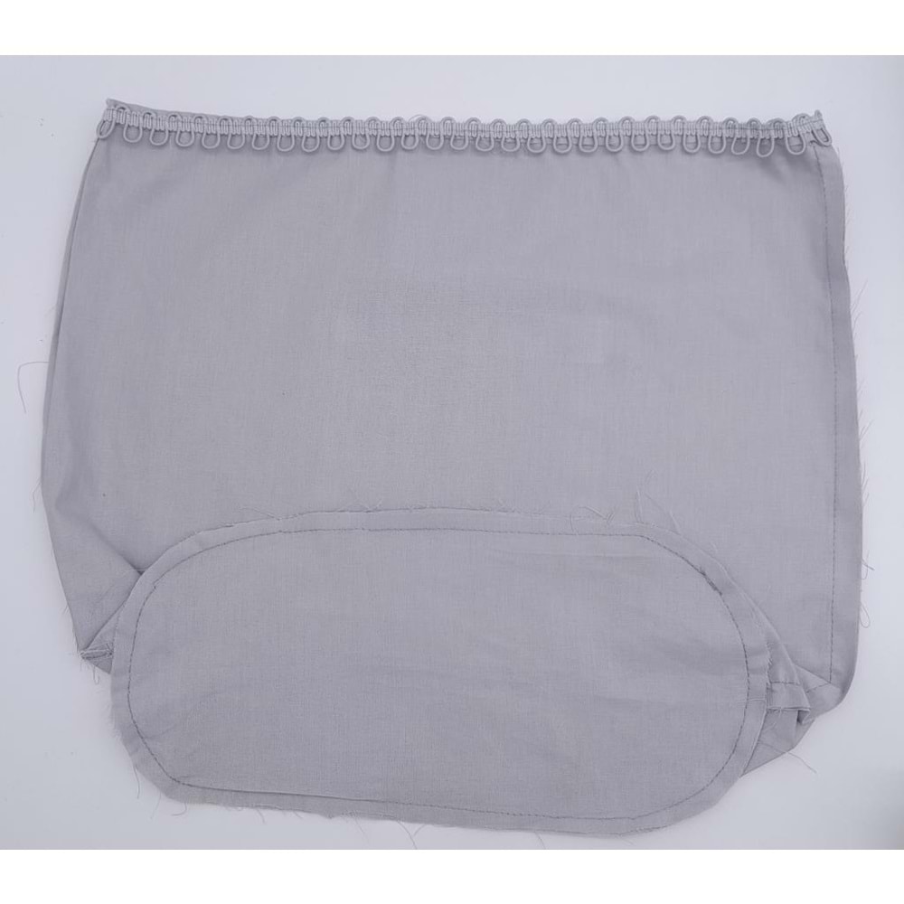 Çanta Aksesuar Açık Gri 25X12 Cm Oval Tabanlı Dikilmiş Fermuarsız Astar