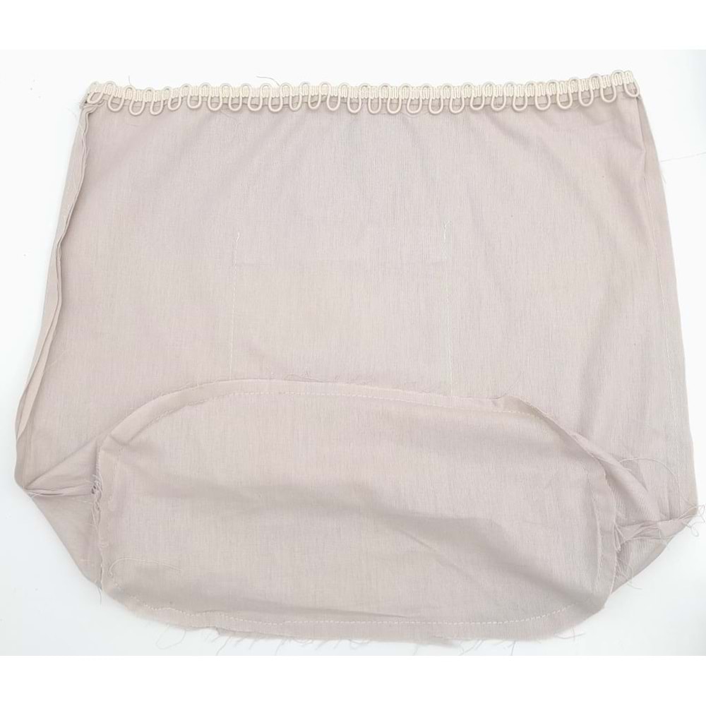 Çanta Aksesuar Bej 25X12 Cm Oval Tabanlı Dikilmiş Fermuarsız Astar