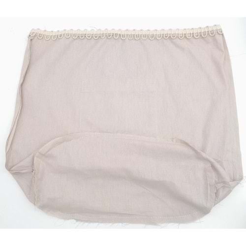 Çanta Aksesuar Bej 25X12 Cm Oval Tabanlı Dikilmiş Fermuarsız Astar