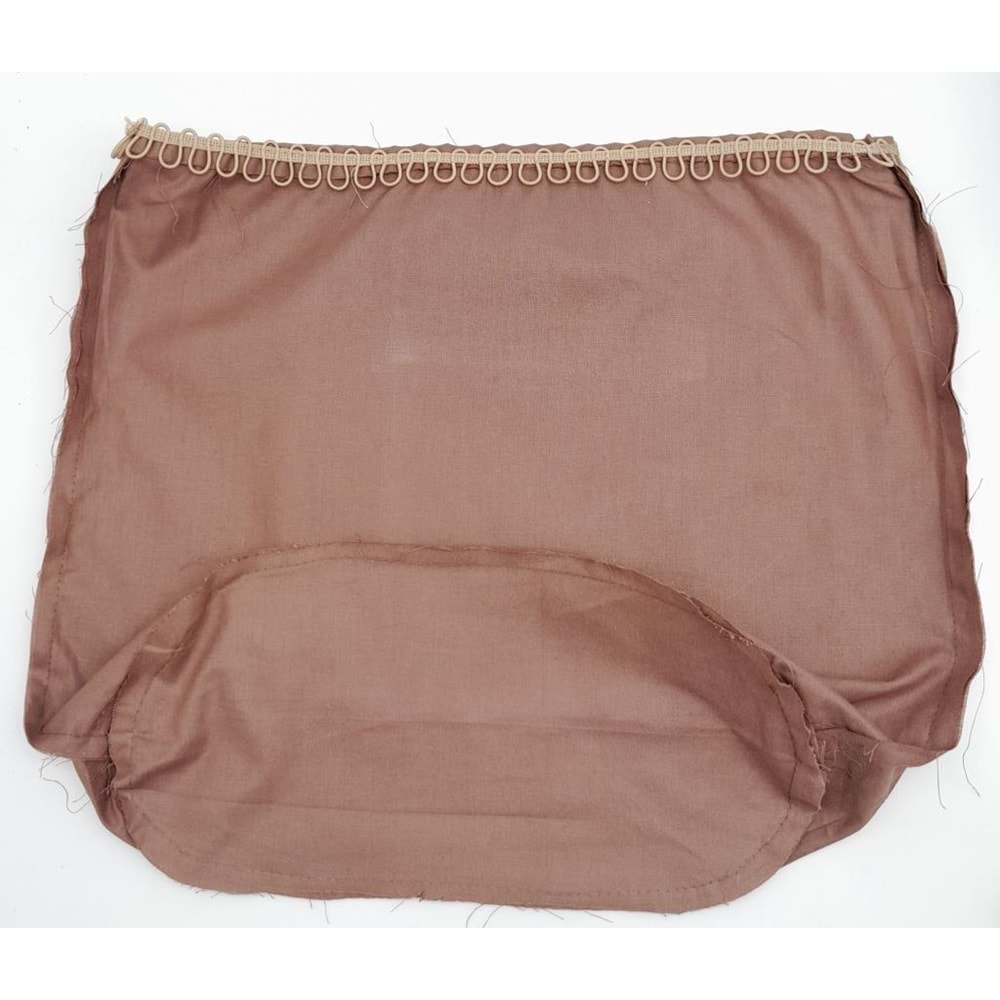 Çanta Aksesuar Kahverengi 25X12 Cm Oval Tabanlı Dikilmiş Fermuarsız Astar