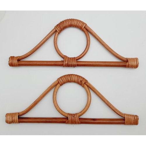 Çanta Aksesuar Göz Model Koyu Ton Gerçek Bambu Çanta Sapı