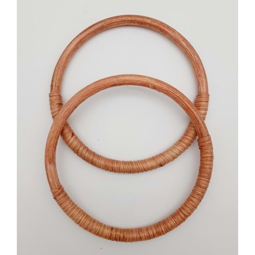 Çanta Aksesuar Yuvarlak Pudra Renk Gerçek Bambu Çanta Sapı