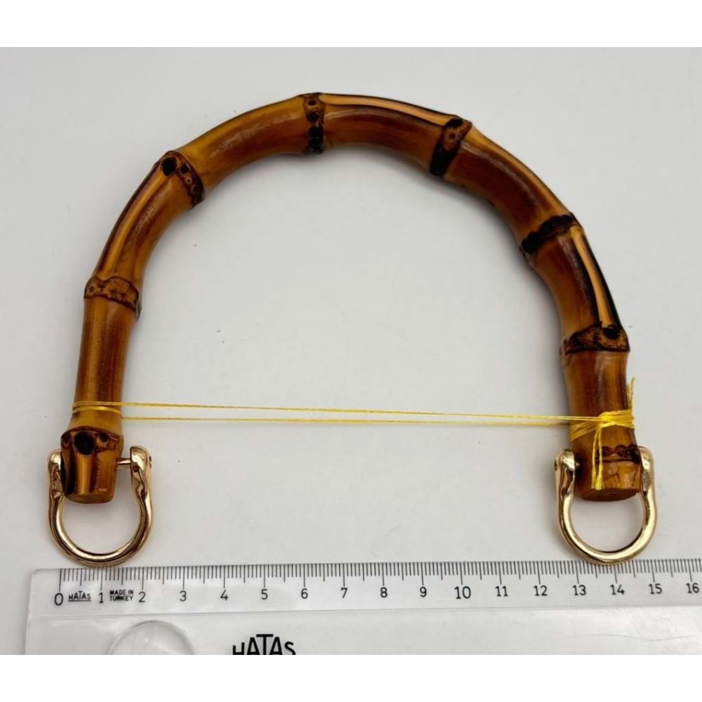 Çanta Aksesuar 15 Cm Çift Gerçek Bambu Çanta Sapı Halkalı
