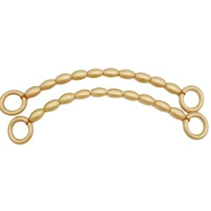 Çanta Aksesuar 20 mm Oval Ahşap Boncuklu 40 cm Gold Renk Çanta Sapı