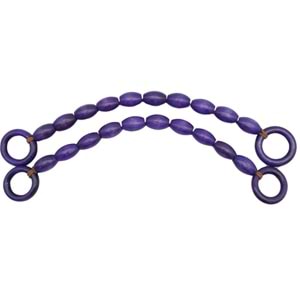 Çanta Aksesuar 20 mm Oval Ahşap Boncuklu 40 cm Mor Renk Çanta Sapı