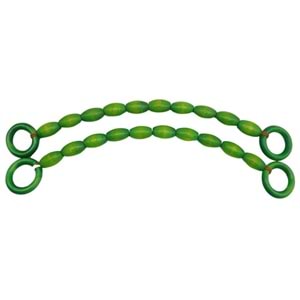 Çanta Aksesuar 20 mm Oval Ahşap Boncuklu 40 cm Yeşil Renk Çanta Sapı