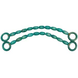 Çanta Aksesuar 20 mm Oval Ahşap Boncuklu 40 cm Turkuaz Renk Çanta Sapı
