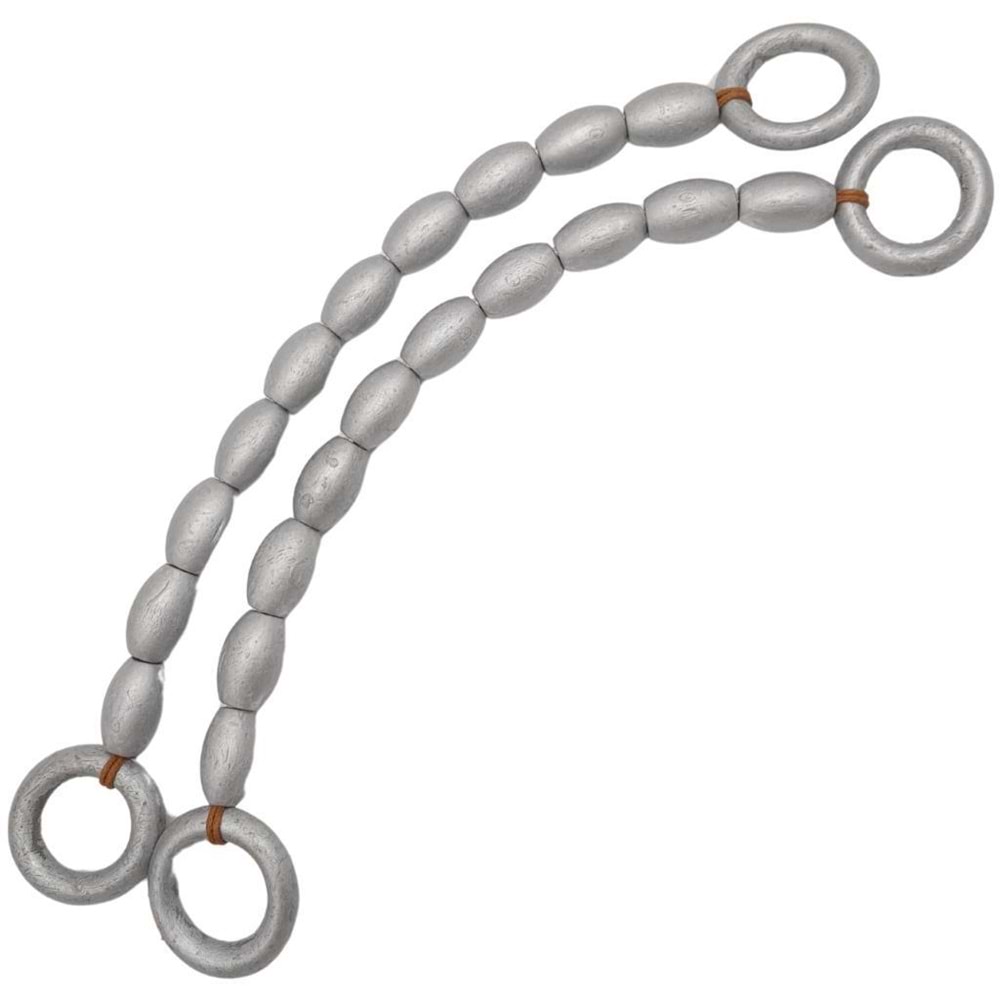 Çanta Aksesuar 20 mm Oval Ahşap Boncuklu 40 cm Gümüş Renk Çanta Sapı