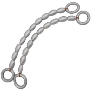 Çanta Aksesuar 20 mm Oval Ahşap Boncuklu 40 cm Gümüş Renk Çanta Sapı