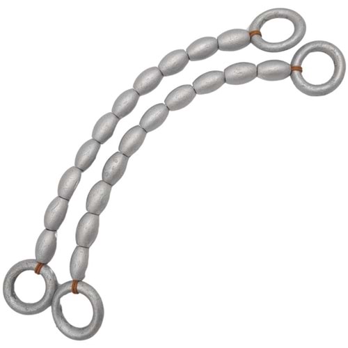 Çanta Aksesuar 20 mm Oval Ahşap Boncuklu 40 cm Gümüş Renk Çanta Sapı
