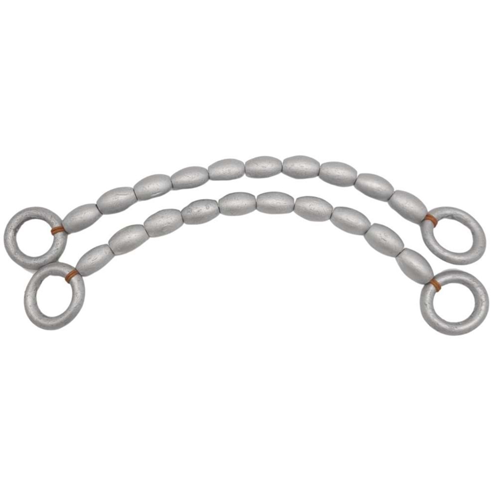 Çanta Aksesuar 20 mm Oval Ahşap Boncuklu 40 cm Gümüş Renk Çanta Sapı