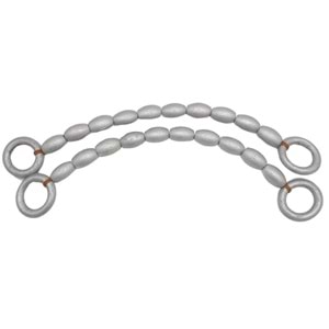 Çanta Aksesuar 20 mm Oval Ahşap Boncuklu 40 cm Gümüş Renk Çanta Sapı