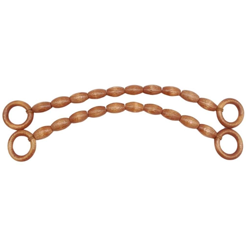 Çanta Aksesuar 20 mm Oval Ahşap Boncuklu 40 cm Taba Renk Çanta Sapı