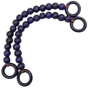 Çanta Aksesuar 20 mm Ahşap Boncuklu 37 cm Mor Renk Çanta Sapı