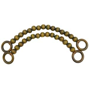 Çanta Aksesuar 20 mm Ahşap Boncuklu 37 cm Zeytin Yeşili Renk Çanta Sapı