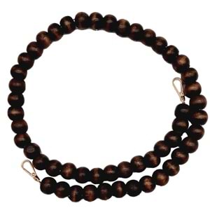 Çanta Aksesuar 90cm Ahşap Boncuklu Kahverengi Çanta Sapı