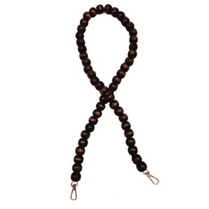 Çanta Aksesuar 90cm Ahşap Boncuklu Kahverengi Çanta Sapı