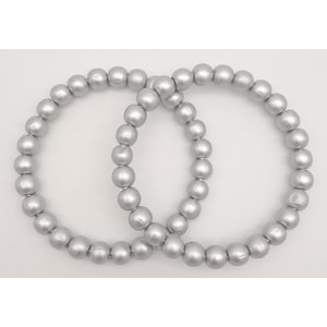 Çanta Aksesuar 12 cm Ahşap Boncuklu Bilezik Model Gri Renk Çift Sap