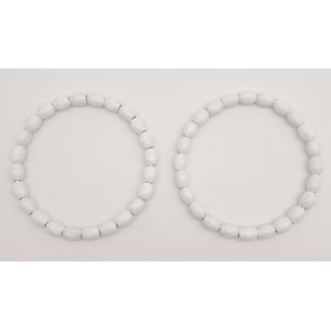 Çanta Aksesuar 12 cm Oval Ahşap Boncuklu Bilezik Model Beyaz Renk Çift Sap