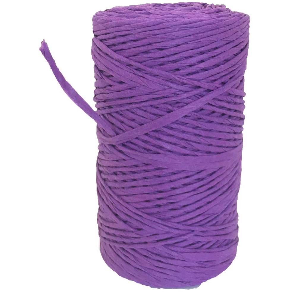 Çanta Aksesuar Mor Renkli Bükümlü Rafya No:15