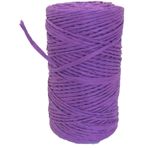 Çanta Aksesuar Mor Renkli Bükümlü Rafya No:15