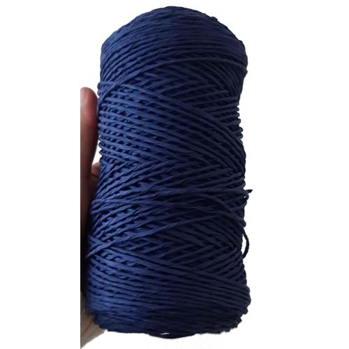 Çanta Aksesuar Koyu Mavi Renk Bükümlü Rafya